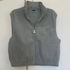 Old Navy Soft Blue Gray Zip-Up Fleece Vest